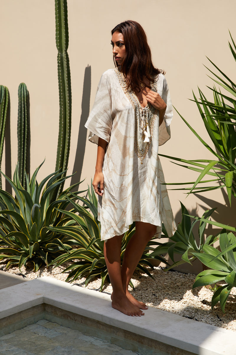 Neutral Sands Printed Kaftan