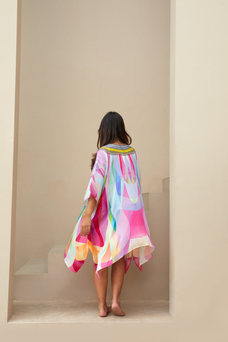 Tropical Pastel Printed Kaftan