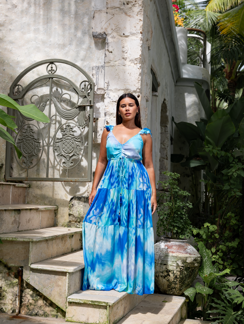Caribbean Ocean tiered maxi dress Guilty Beach Caribbean Ocean tiered maxi dress Guilty Beach