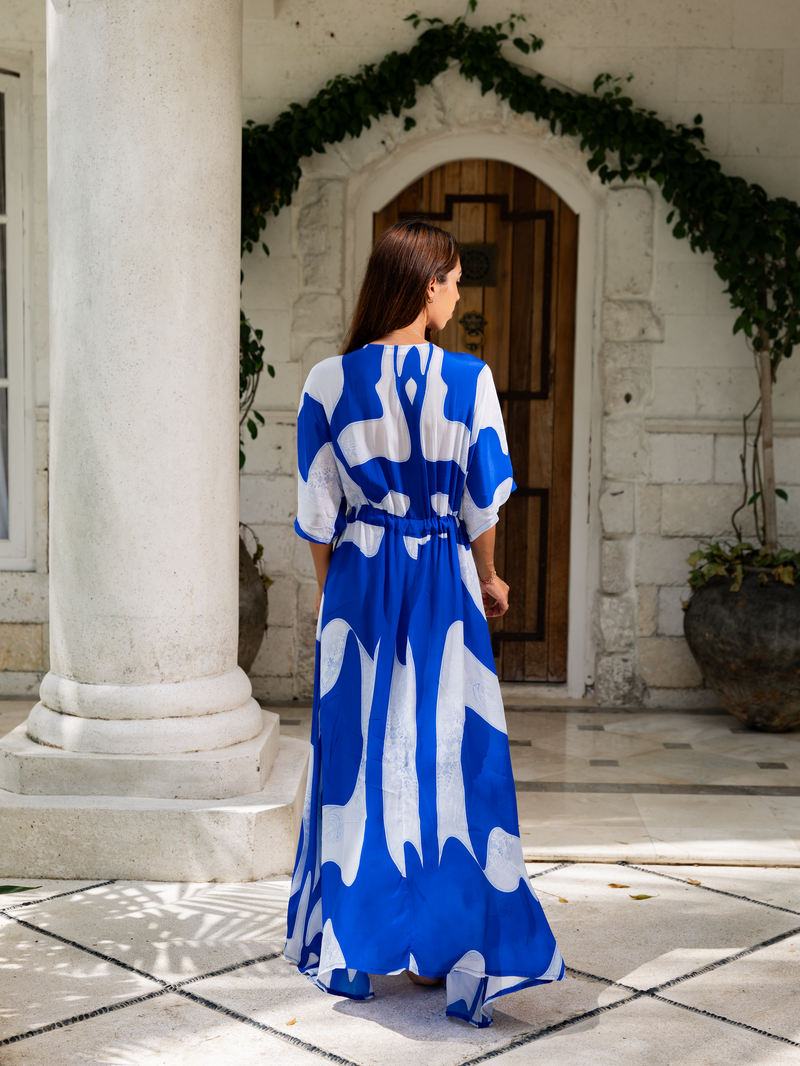Royal Blue Abstract Dress – Guilty Beach