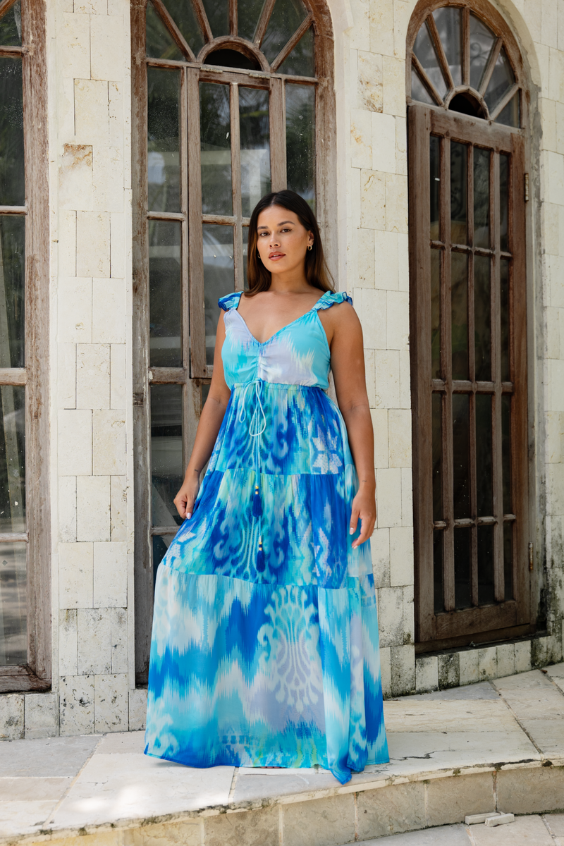 Caribbean Ocean tiered maxi dress Guilty Beach Caribbean Ocean tiered maxi dress Guilty Beach