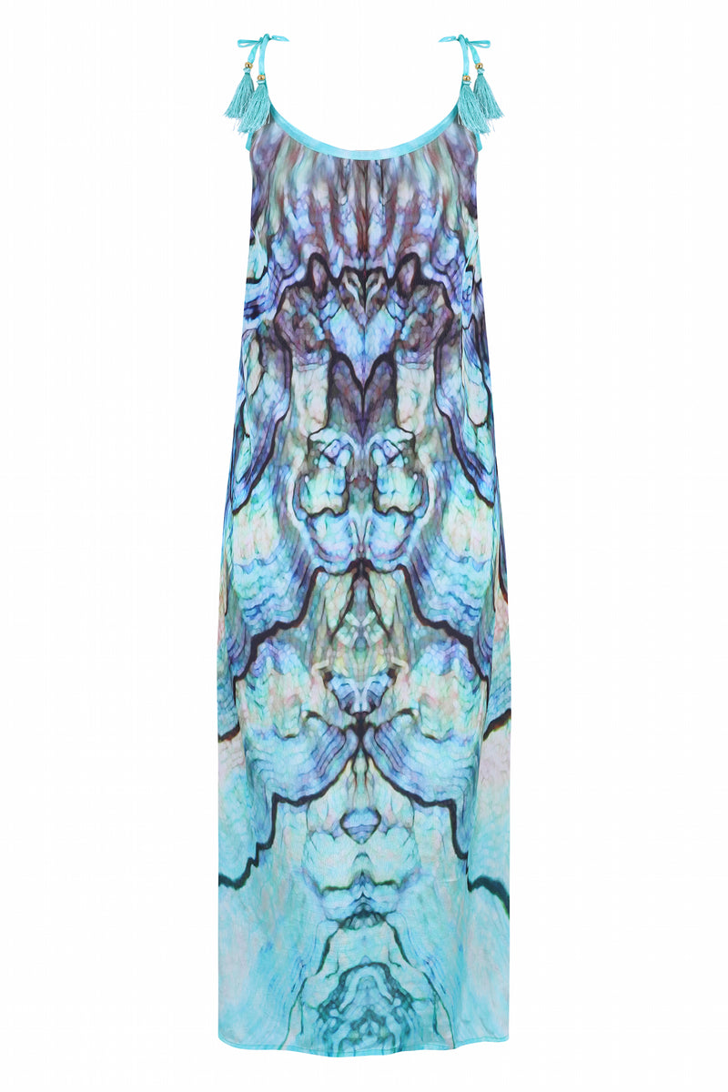 Blue shell printed maxi dress - Guilty Beach