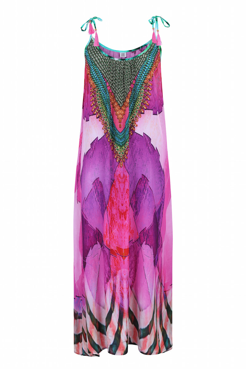 Pink coral reef printed maxi dress - Guilty Beach